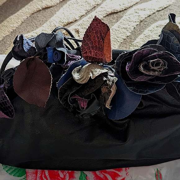 Vintage early 80's Rita Diana for Mylinka black leather clutch/shoulder bag - Picture 4 of 6